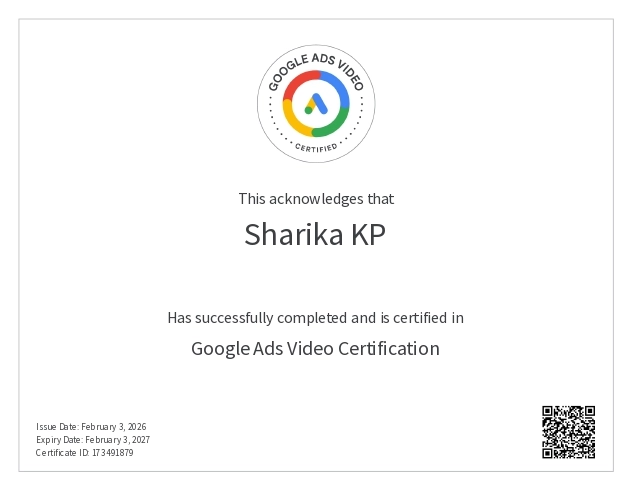 freelance digital marketer in malappuram Google Ads Video Certification