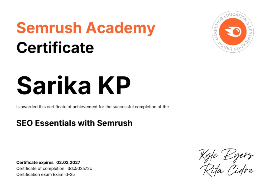 freelance digital marketer in malappuram Semrush SEO